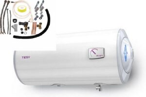 Horizontale elektrische boiler met wandmontage 50 liter inclusief installatie set, Tesy horizontale boiler